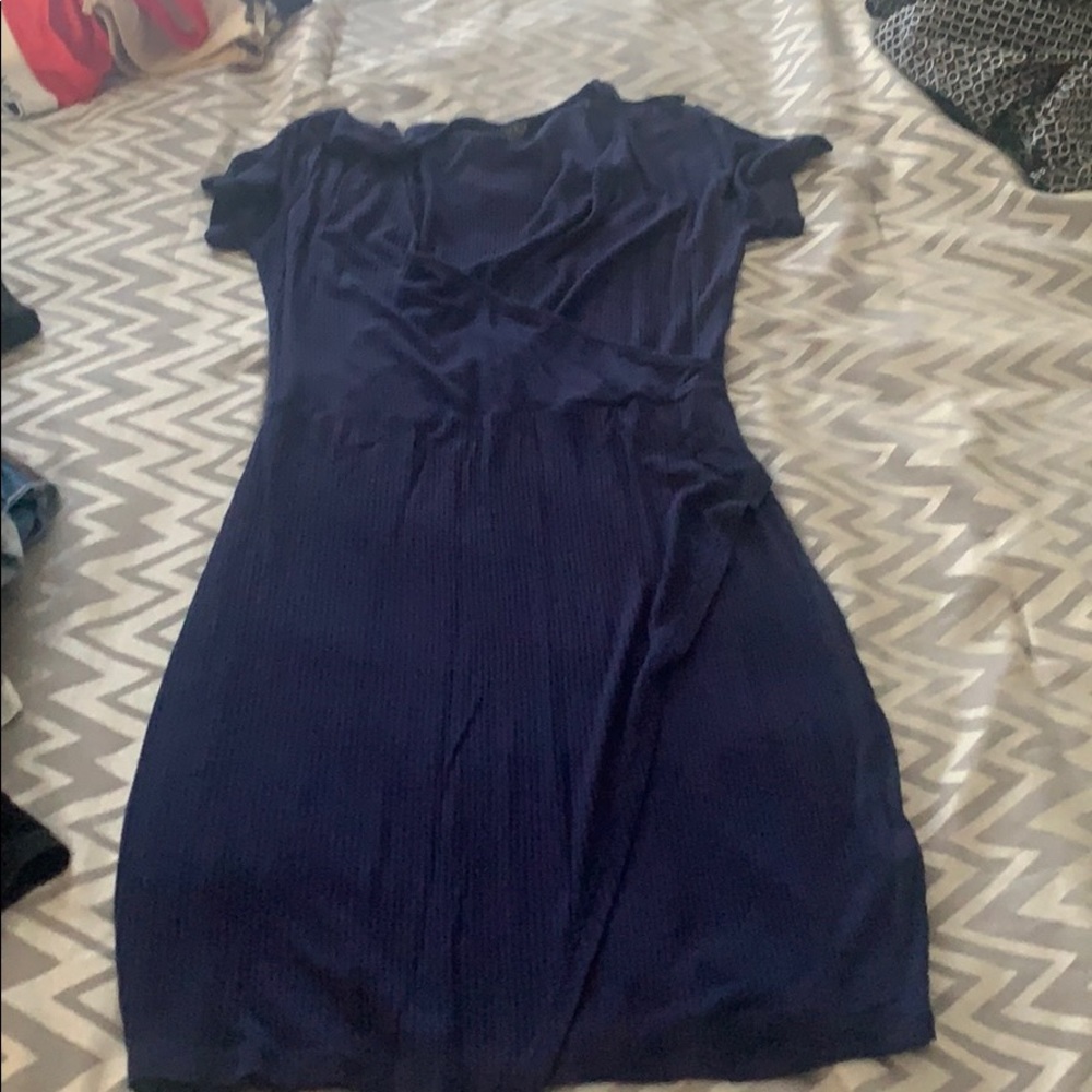 Blue ribbed dress